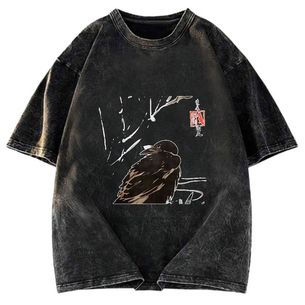 Tokyosol Crow And Reeds Washed T Shirt
