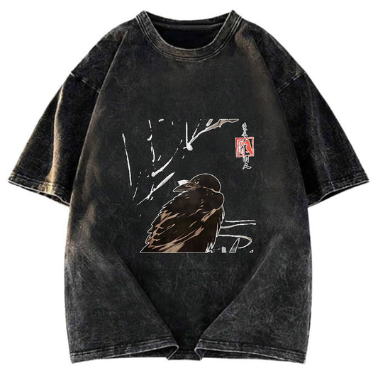 Tokyosol Crow And Reeds Washed T Shirt