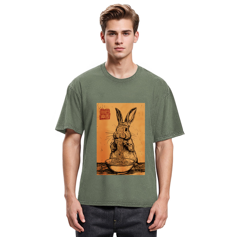 Tokyosol Ramen Lover Rabbit Washed T Shirt