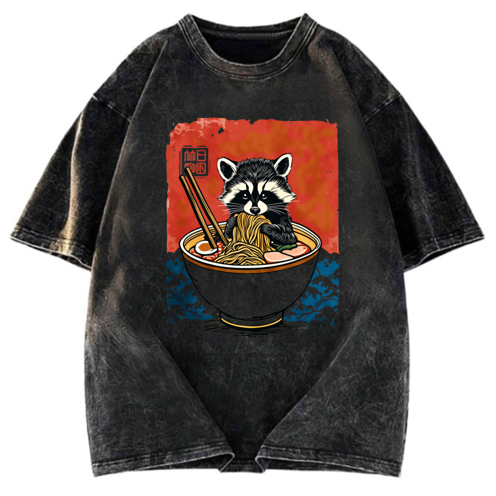 Tokyosol Ramen Lover Raccoon Jean T Shirt