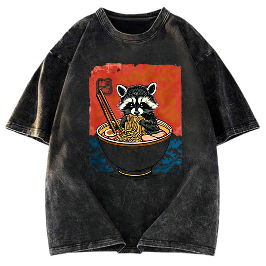 Tokyosol Ramen Lover Raccoon Jean T Shirt