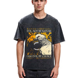 Tokyosol Evil By Choice Funny Japanese Pigeon Washed T Shirt
