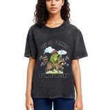 Tokyosol Funny Frog Raccoon Sarcastic Meme Washed T Shirt