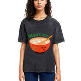 Tokyosol Miso Cute Washed Zip T Shirt