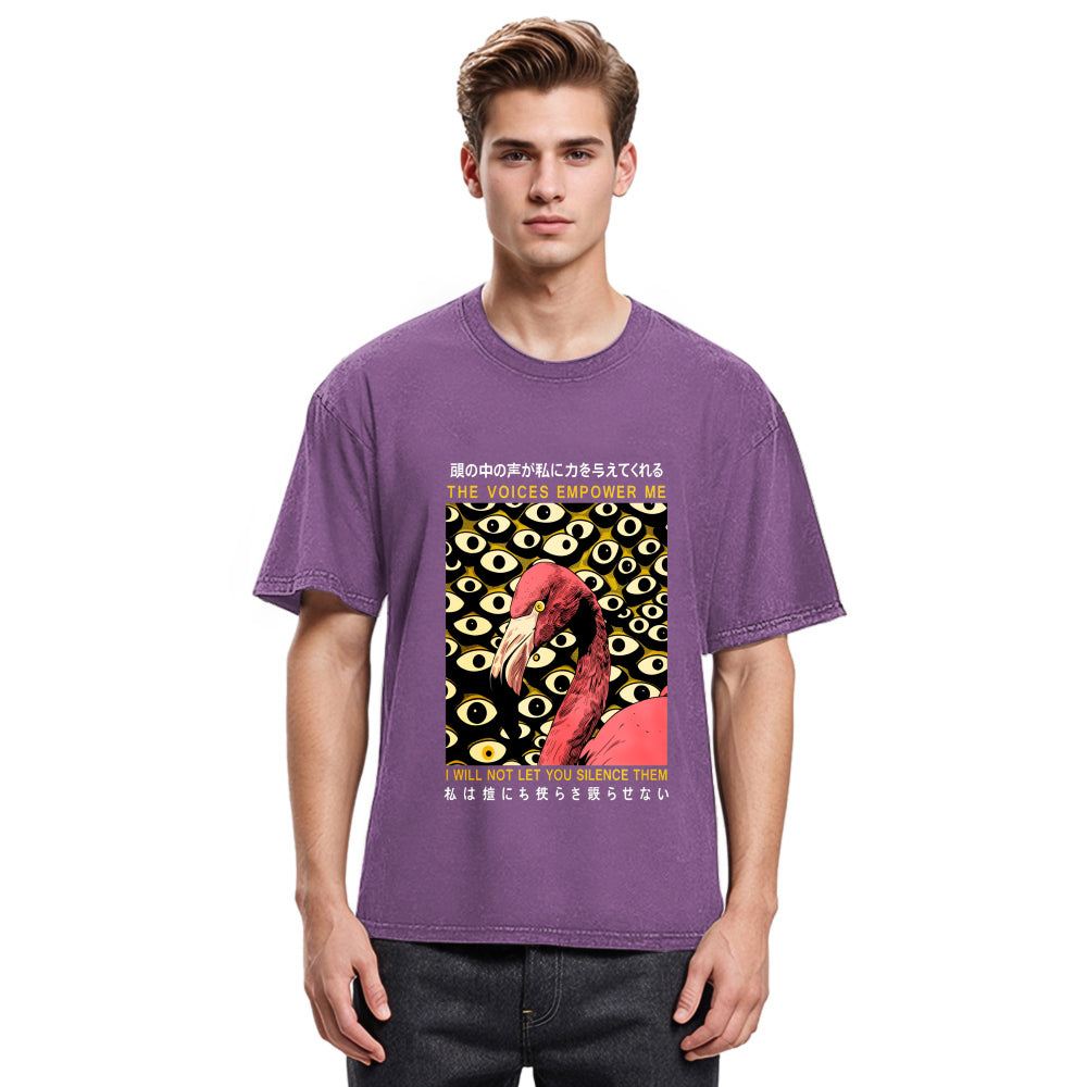 Tokyosol The Voices Empower Me Flamingo Washed T Shirt