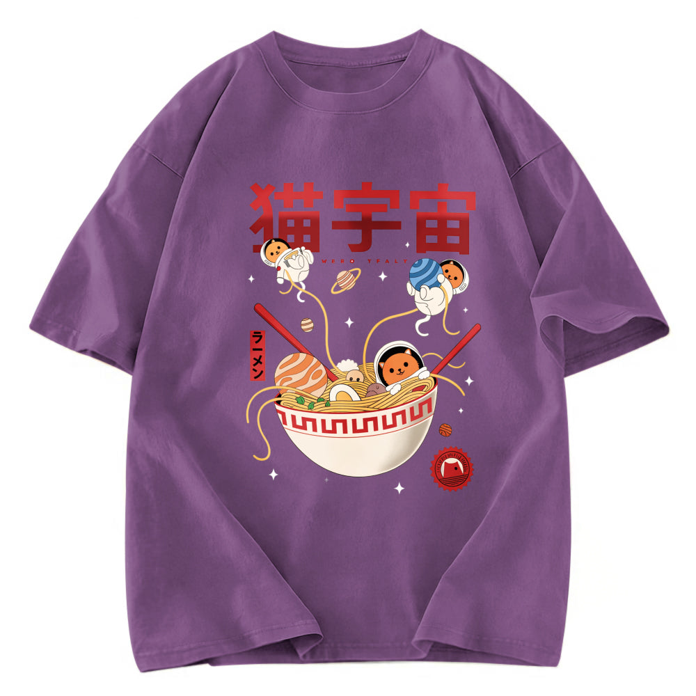 Tokyosol Neko Space Ramen Adventures Washed T Shirt