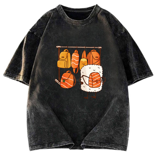 Tokyosol Sushi Is Selecting Backpacks Washed T Shirt