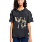 Tokyosol Japanese Bird And Wood Painting Washed T Shirt