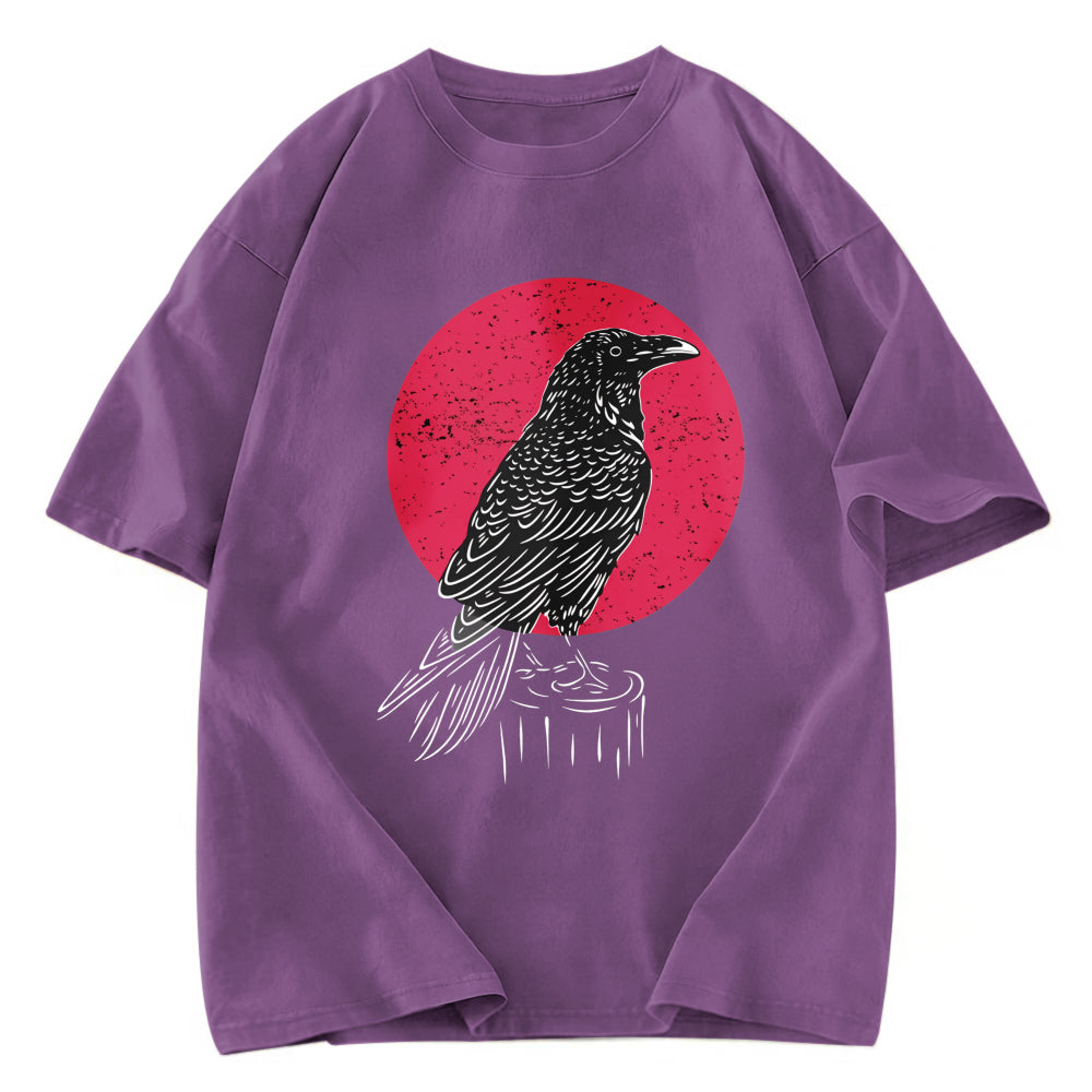 Tokyosol Viking Raven Crow Witchcraft Occult Pagan Washed T Shirt