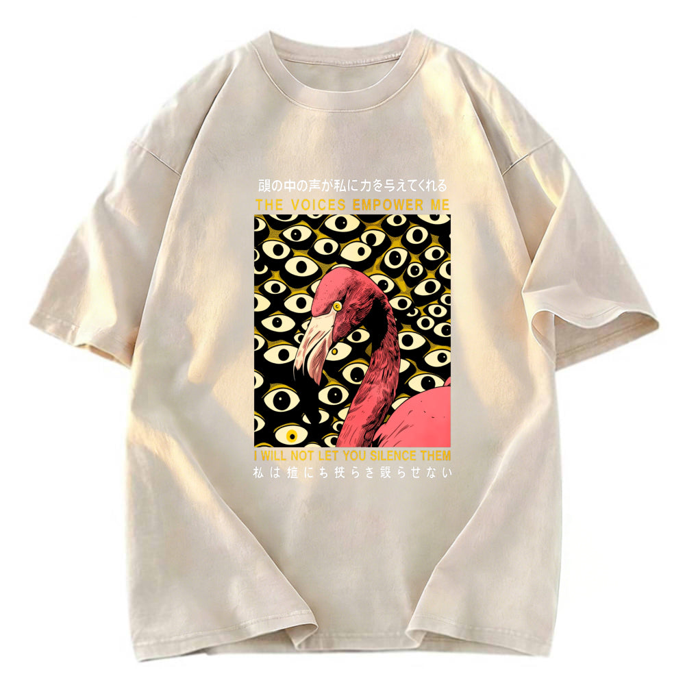 Tokyosol The Voices Empower Me Flamingo Washed T Shirt