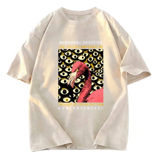 Tokyosol The Voices Empower Me Flamingo Washed T Shirt