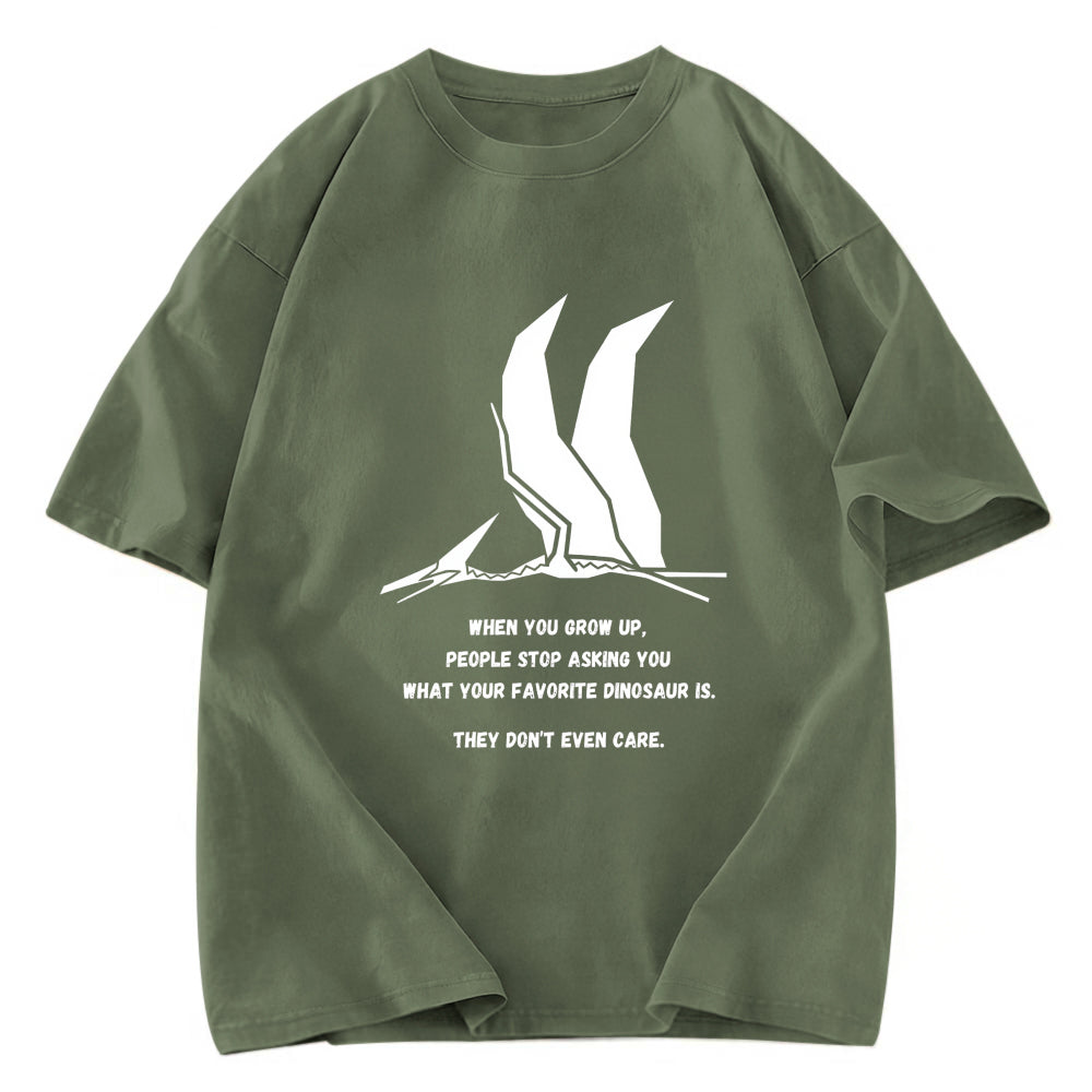 Tokyosol Funny Dinosaur Washed T Shirt