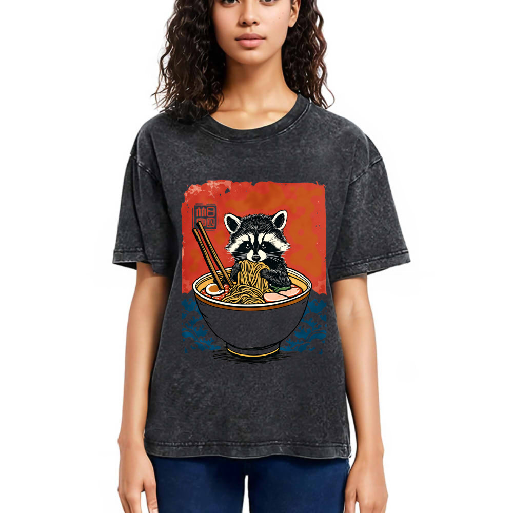 Tokyosol Ramen Lover Raccoon Jean T Shirt