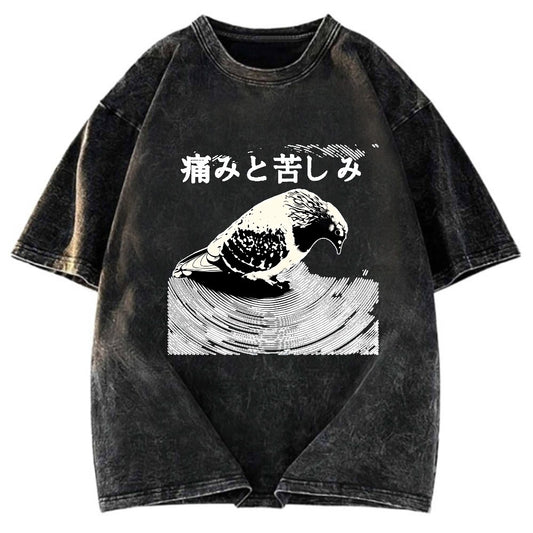 Tokyosol Anguish Pigeon Japanese Washed T Shirt