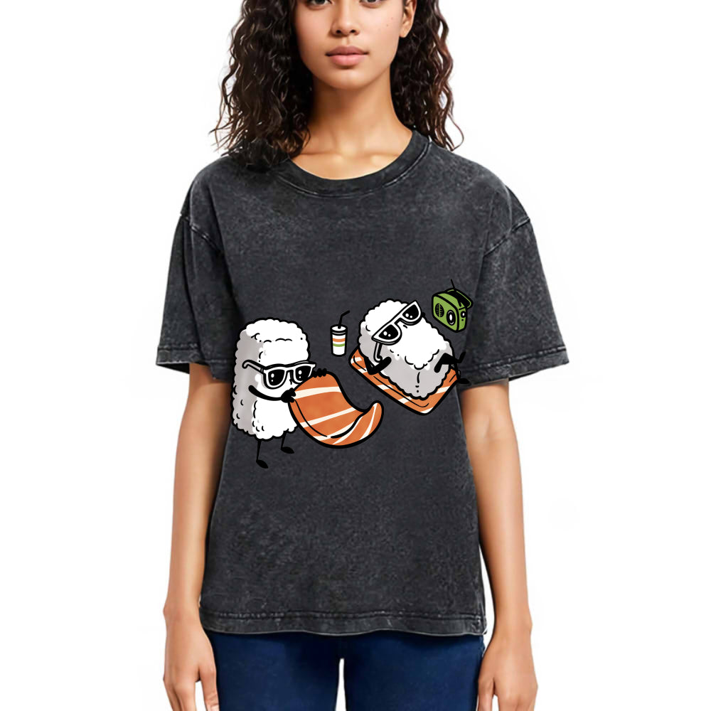 Tokyosol Sunbathing Sushi Washed T Shirt