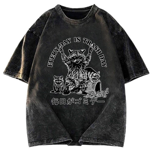 Tokyosol Every Day Is Trash Day Washed T Shirt