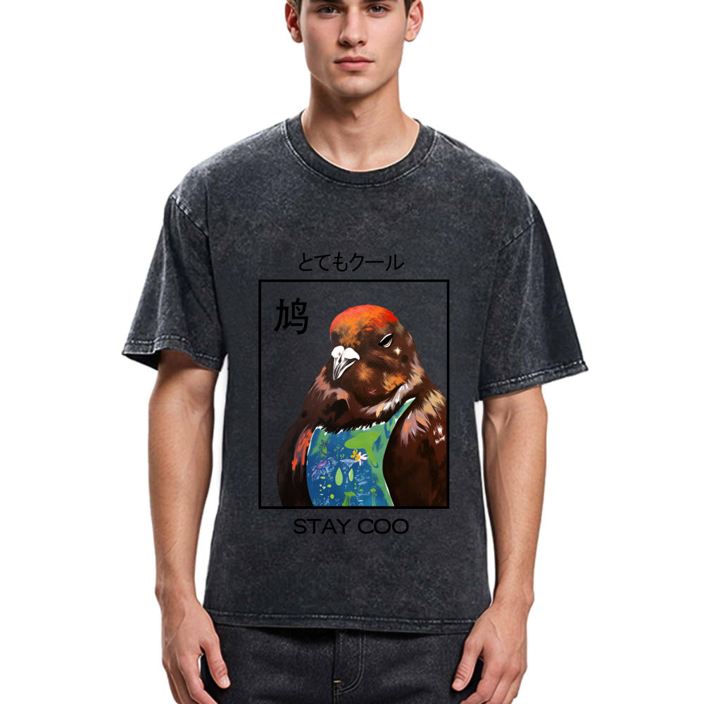 Tokyosol Stay Cool Pigeon Washed T Shirt