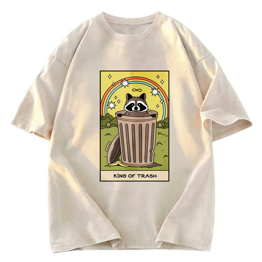 Tokyosol King Of Trash Raccoon Tarot Card Washed T Shirt