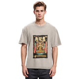 Tokyosol Kawaii Ramen Orange Cat Vintage Japanese Washed T Shirt