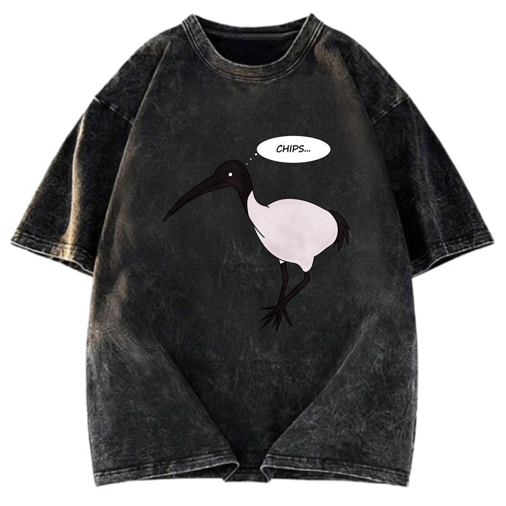 Tokyosol Chicken Loves Chips Washed T Shirt