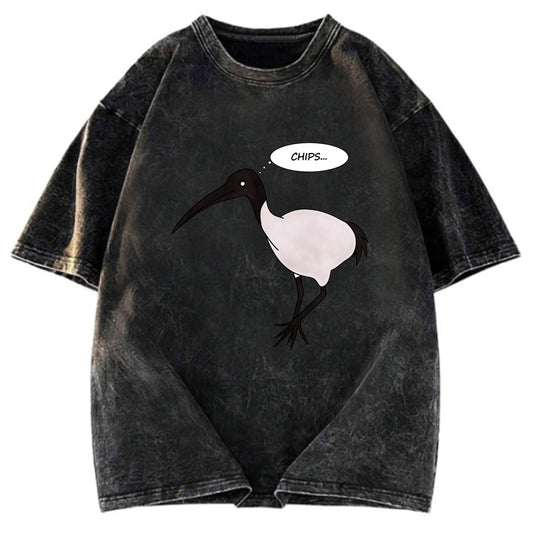 Tokyosol Chicken Loves Chips Washed T Shirt