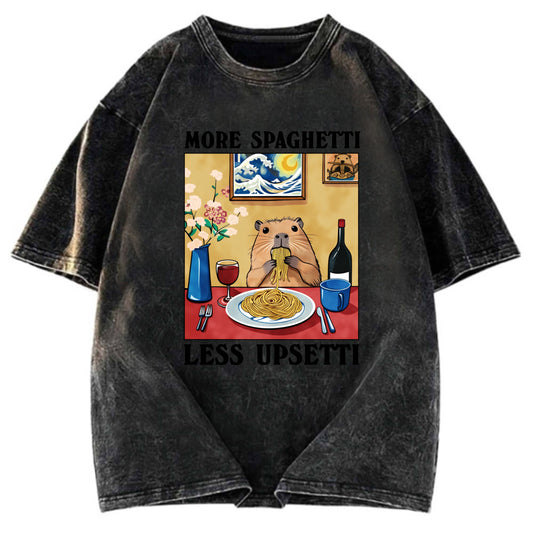 Tokyosol More Spaghetti Less Upsetti Capybara Washed T-Shirt