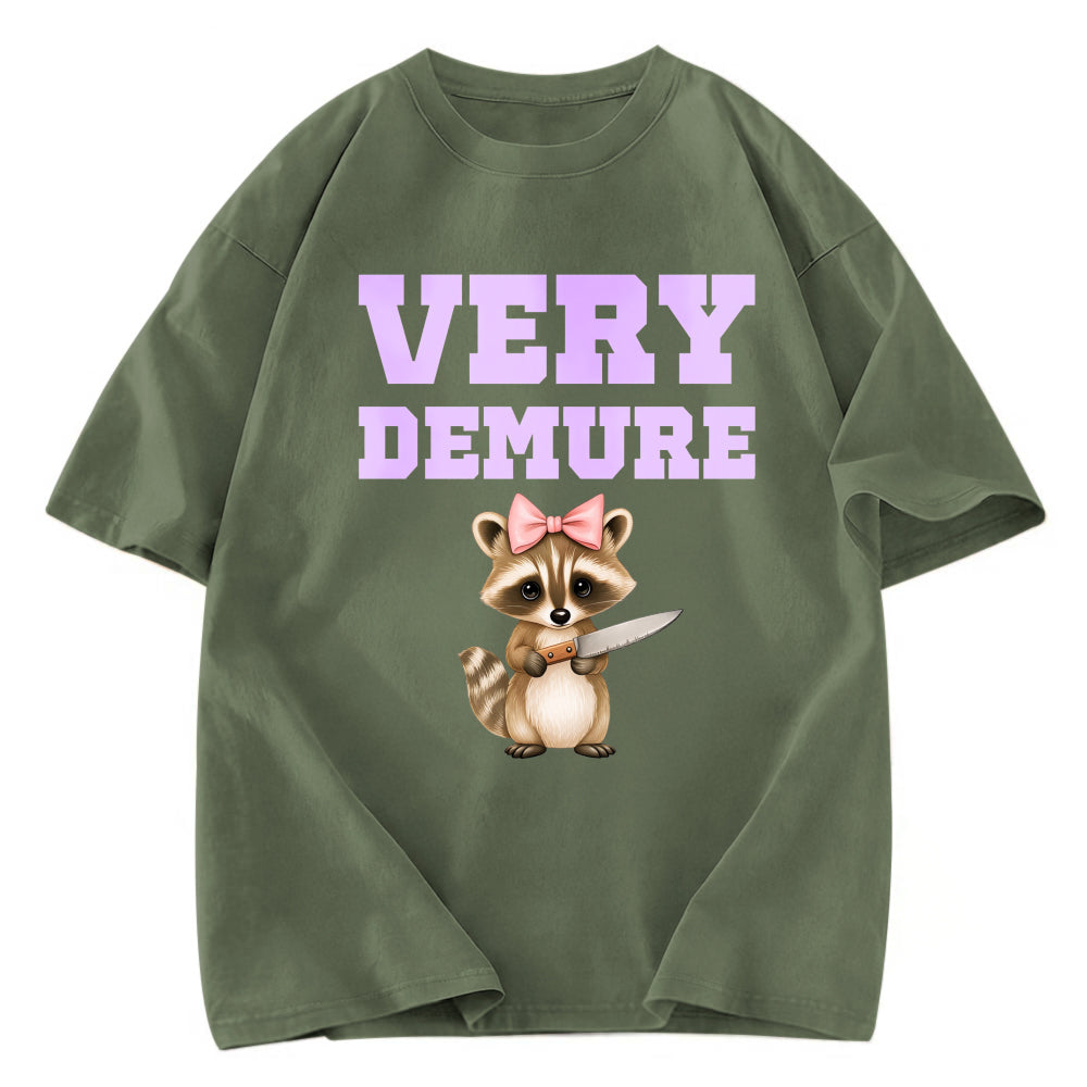 Tokyosol Very Demure Raccoon Washed T Shirt