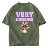 Tokyosol Very Demure Raccoon Washed T Shirt