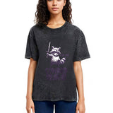 Tokyosol Figh Me Coward Raccoon Washed T Shirt