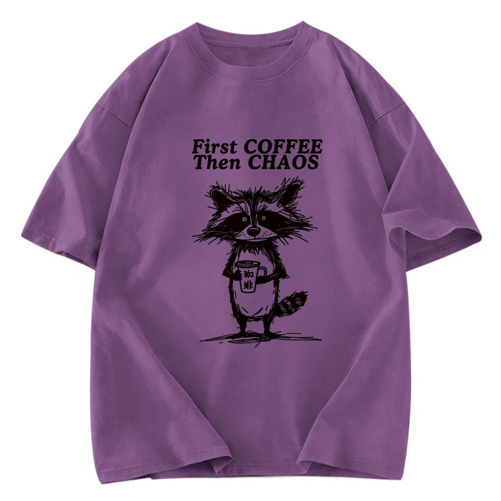 Tokyosol First Coffee Then Chaos Washed T Shirt