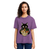 Tokyosol Cat Ramen Fanatic Washed T Shirt