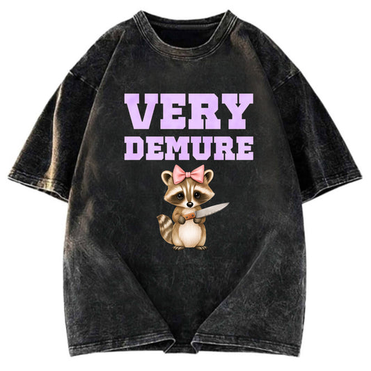 Tokyosol Very Demure Raccoon Washed T Shirt