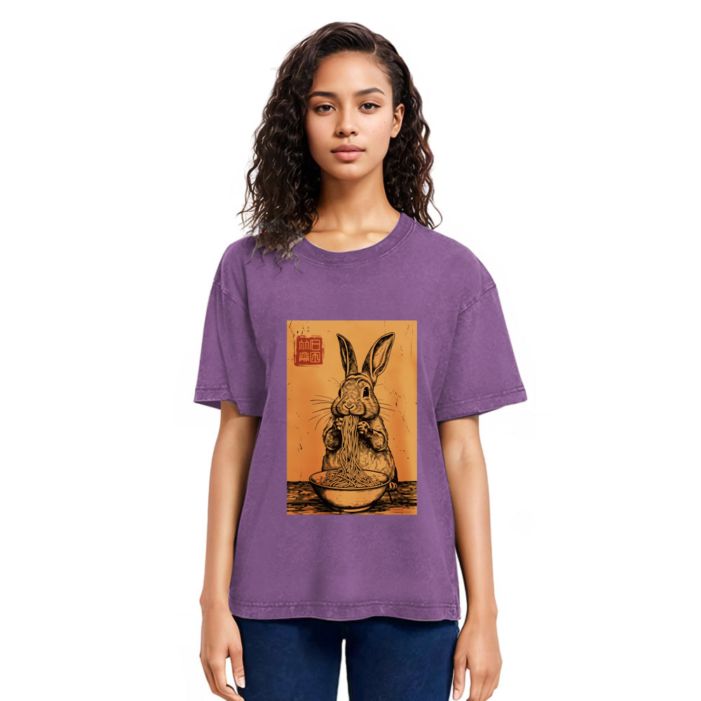 Tokyosol Ramen Lover Rabbit Washed T Shirt