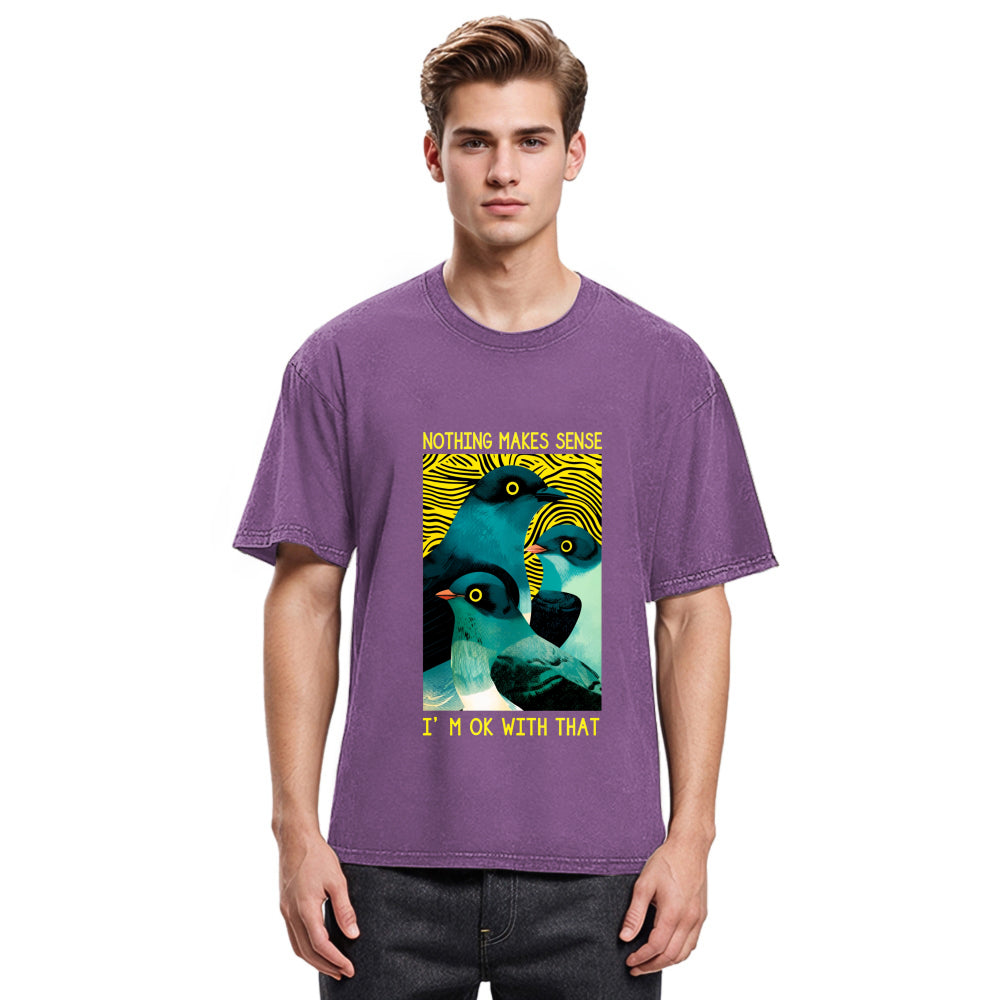 Tokyosol Nothing Makes Sense Washed T Shirt