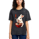 Tokyosol Bunny:One More Bowl, Please! Washed T-Shirt