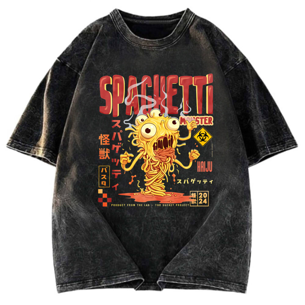 Tokyosol Monster Spaghetti Japanese Retro Tokyo Washed T Shirt