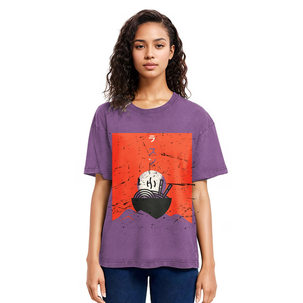 Tokyosol Vintage Japanese Anime Ramen Washed T Shirt
