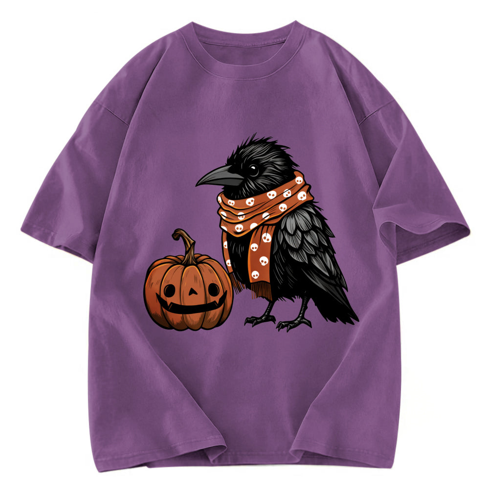 Tokyosol Crow And Pumpkin Back Washed T Shirt