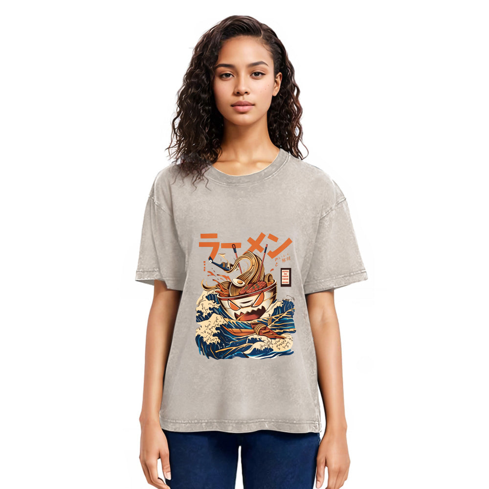 Tokyosol The Great Wave Ramen Yokai Washed T Shirt