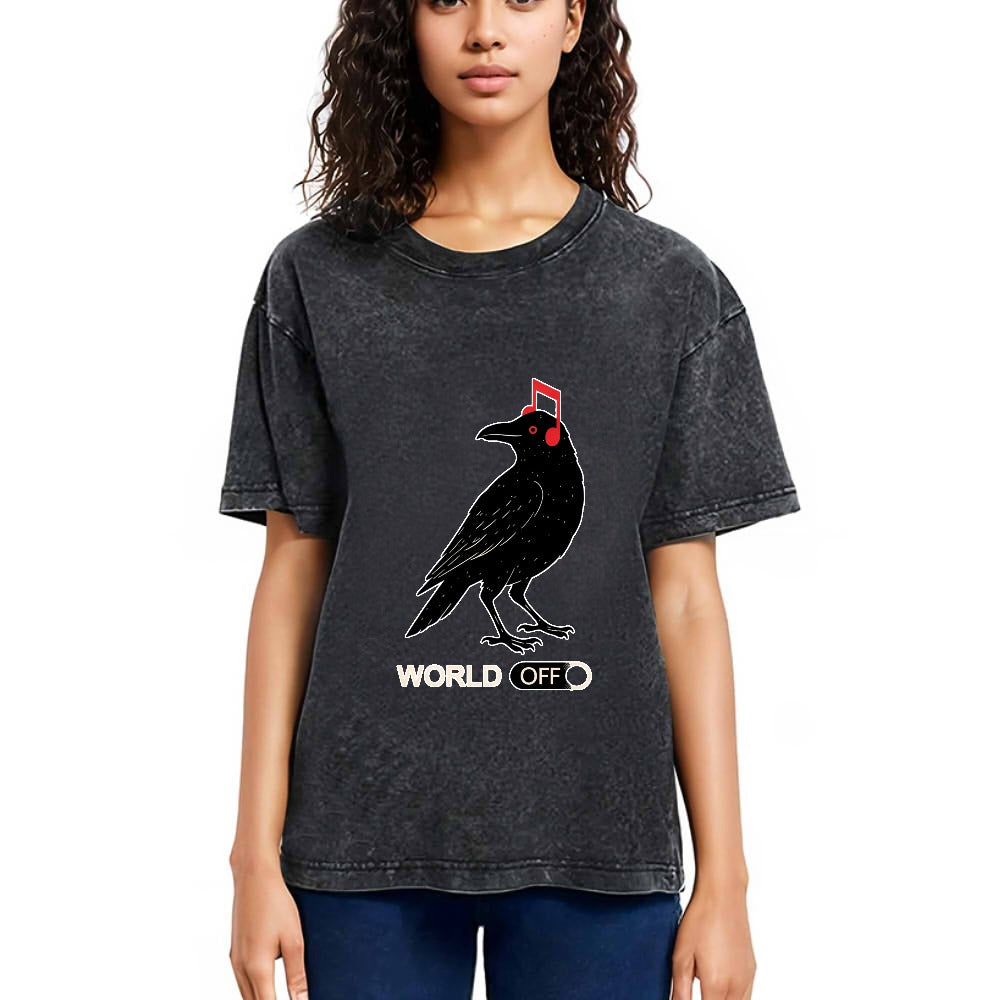 Tokyosol Crow S Music World Washed T Shirt