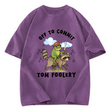 Tokyosol Funny Frog Raccoon Sarcastic Meme Washed T Shirt