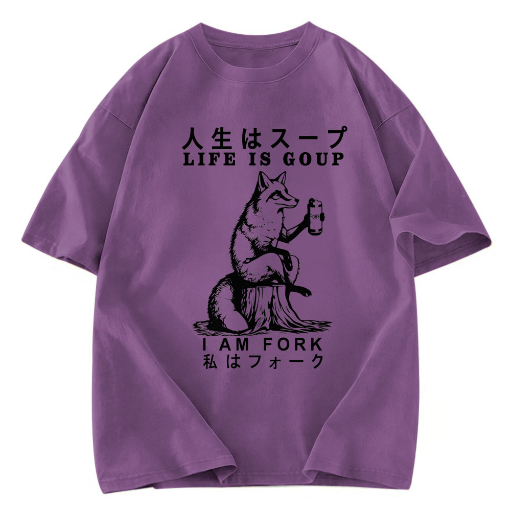 Tokyosol Life Is Soup I Am Fork Funny Washed T Shirt