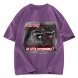 Tokyosol Economy Raccoon Meme Washed T Shirt