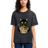 Tokyosol Cat Ramen Fanatic Washed T Shirt