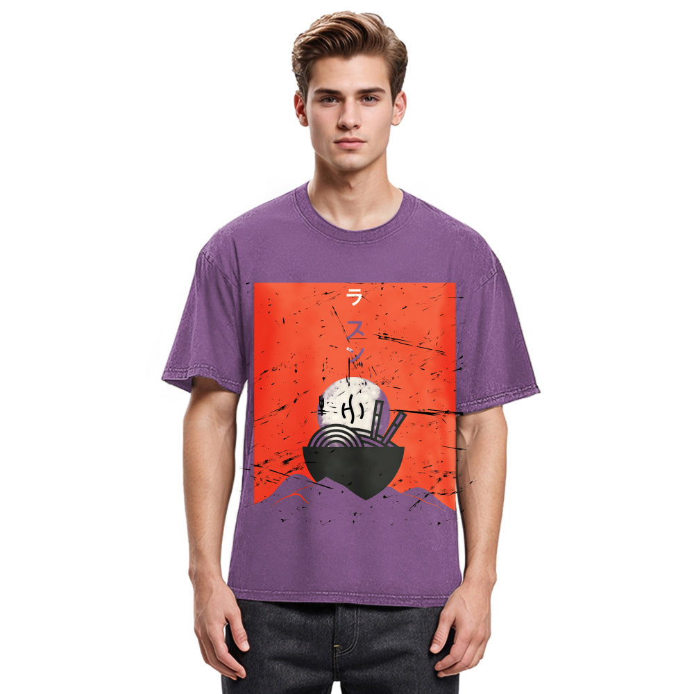 Tokyosol Vintage Japanese Anime Ramen Washed T Shirt