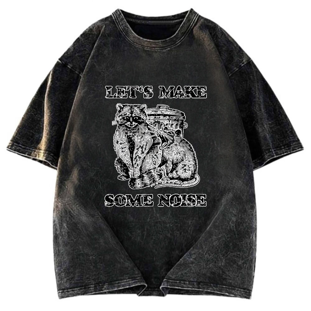 Tokyosol Noisy Raccoons And Possums Washed T Shirt