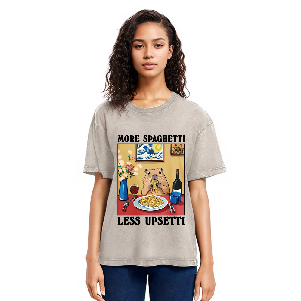 Tokyosol More Spaghetti Less Upsetti Capybara Washed T-Shirt
