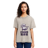 Tokyosol Figh Me Coward Raccoon Washed T Shirt