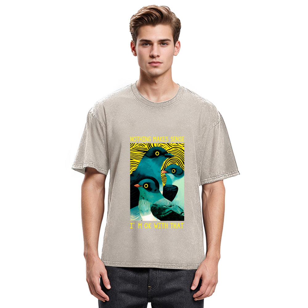 Tokyosol Nothing Makes Sense Washed T Shirt