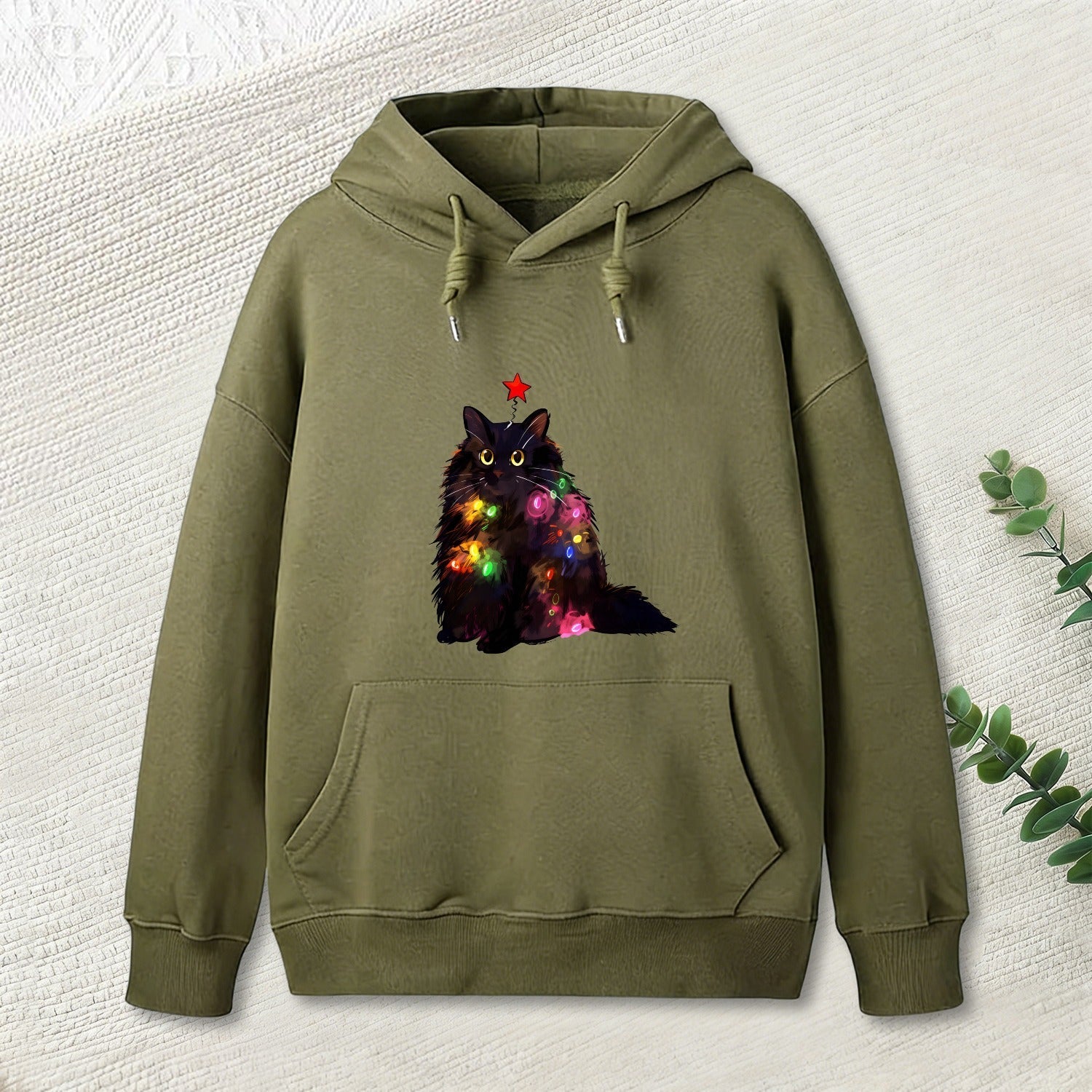 Christmas Lights Cat Inkestyle Hoodie
